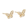 Butterfly Sparkling Cubic Zirconia Stud Earrings for Girl Women EJEW-H126-14G-1