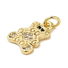 Brass Micro Pave Clear Cubic Zirconia Pendants KK-R162-004B-G-2