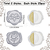 50Pcs 2 Styles Rose & Heart Adhesive Wax Seal Stickers DIY-CP0010-23A-2