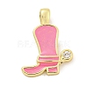 Brass with Cubic Zirconia with Enamel Pendant KK-Q814-22G-2