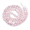 Electroplate Transparent Glass Beads Strands EGLA-T019-06N-2