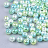 Rainbow ABS Plastic Imitation Pearl Beads X1-OACR-Q174-8mm-03-2