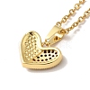 Clear Cubic Zirconia Heart with Enamel Pendant Necklace & Stud Earrings SJEW-M099-02G-4
