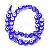 Handmade Evil Eye Lampwork Flat Round Bead Strands LAMP-L058-6mm-12-2