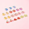 20Pcs 10 Styles Cherry/Pear/Lemon/Grape/Blueberry/Peach/Apple/Watermelon/Fruit Transparent Epoxy Resin Decoden Cabochons RESI-FS0001-93-9