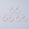 Natural Rose Quartz Dangle Earrings EJEW-E255-D18-1