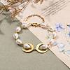 Brass Crescent Moon Bracelets BJEW-JB05557-1