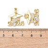 Brass Micro Pave Clear Cubic Zirconia Pendants KK-D223-01G-3