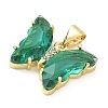Brass Micro Pave Clear Cubic Zirconia Pendants CU-CBA83A6-05G-15-2
