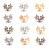 210Pcs 6 Colors 3-Petal Iron Bead Caps IFIN-CJ0001-66-4