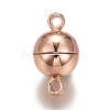Rack Plating Brass Magnetic Clasps with Loops LS-KK-F801-02B-RG-2