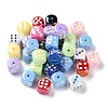 UV Plating Rainbow Iridescent Acrylic Enamel Beads SACR-G034-10-1