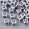 White Opaque Acrylic Beads X-MACR-R869-02U-1
