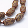 Natural Agate Tibetan Style 3-Eye dZi Beads Strands TDZI-K001-03A-5