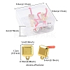 8Pcs 2 Color Rack Plating Alloy Square Stud Earring Findings FIND-YW0003-80-4