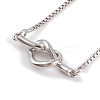 Heart Knot Rack Plating Brass Pendant Necklaces NJEW-S423-02P-1