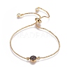 Electroplated Natural Druzy Agate Slider Bracelets BJEW-JB04157-M-2