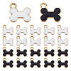 40Pcs 2 Colors Bone Alloy Charms ENAM-AR0001-82-1
