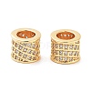 Column Brass Micro Pave Clear Cubic Zirconia Beads KK-S394-05C-2