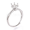 Rhodium Plated 925 Sterling Silver Micro Pave Cubic Zirconia Engagement Solitaire Ring Settings STER-T008-19P-1