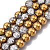 Electroplated Crackle Glass Beads Strands X-EGLA-N014-10mm-04-1