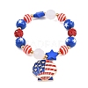 Independence Day Printed Resin Stretch Bead Bracelets for Women RE-CBA6B51-02-2