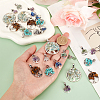 28Pcs 7 Styles Mixed Gemstone Pendants PALLOY-AB00215-3