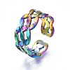 304 Stainless Steel Wave Wrapped Cuff Ring RJEW-N038-066-5