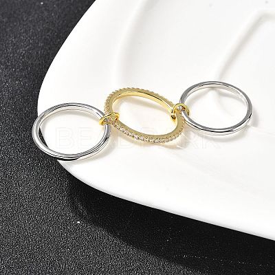 Brass Micro Pave Cubic Zirconia Finger Rings RJEW-P166-01B-01-1