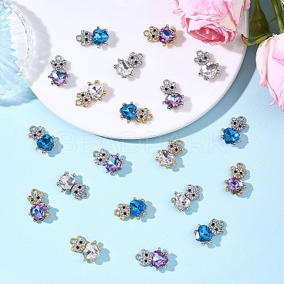 10Pcs Alloy Glass Pendants GLAA-YW0005-41G-01-1