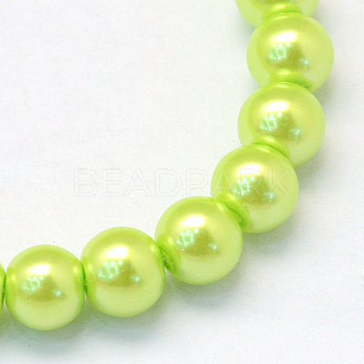Baking Paint Pearlized Glass Pearl Round Bead Strands X-HY-Q003-6mm-66-1
