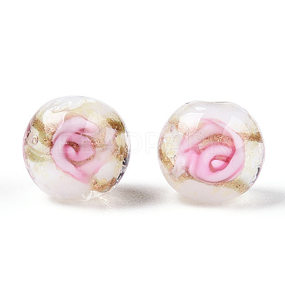 Luminous Handmade Gold Sand Lampwork Beads LAMP-T021-03F-1