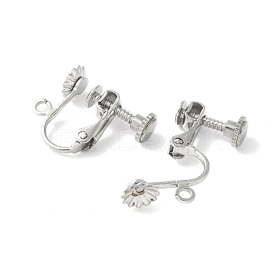 316 Surgical Stainless Steel Clip-on Earring Findings STAS-Z127-02P-1