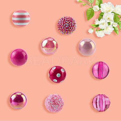 20Pcs 10 Styles Acrylic & Resin Beads Sets DIY-PA0001-02E-1