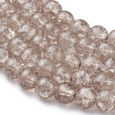8MM Tan Round Crackle Glass Beads Strands for Jewelry Making X-CCG-Q001-8mm-07-1