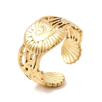 304 Stainless Steel Open Cuff Rings for Women RJEW-K313-15G-1