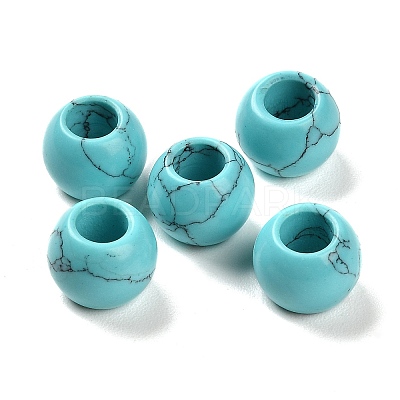 Synthetic Turquoise European Beads G-R488-01O-1