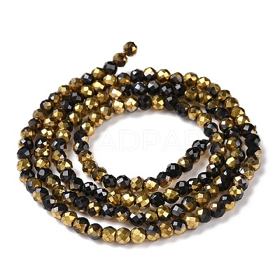Electroplate Glass Beads Strands GLAA-H021-01B-HP04-1