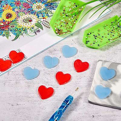 40Pcs 2 Colors Heart Silicone Glue Clay DIY-SZ0003-44-1
