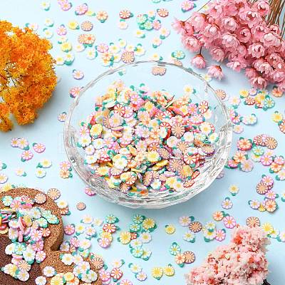60g 10 Styles Handmade Polymer Clay Cabochons CLAY-CJ0001-66-1