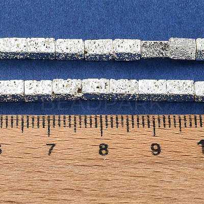 Electroplated Natural Lava Rock Beads Strands G-I360-K02-04-1