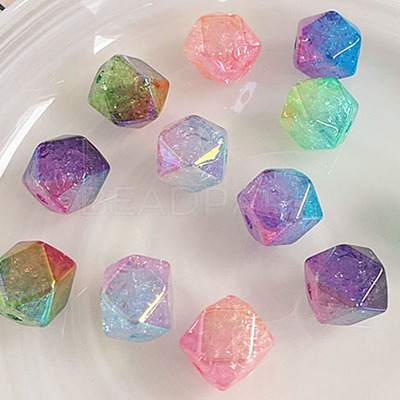 Transparent Crackle Acrylic Beads LS-OACR-K008-10-1