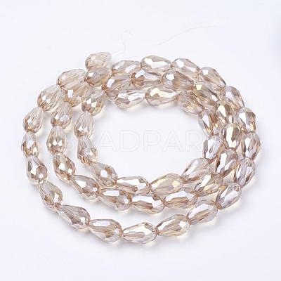 Electroplate Glass Beads Strands EGLA-D015-15x10mm-25-1