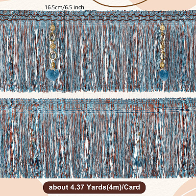 4M Polyester Fringe Tassel Trim DIY-OC0013-37B-1