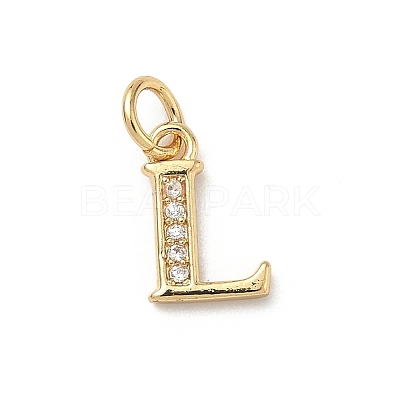 Brass Micro Pave Cubic Zirconia Charms KK-I382-03G-L-1