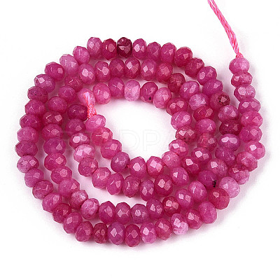 Natural White Jade Bead Strands G-R343-2x4-08-1