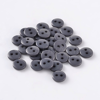 2-Hole Flat Round Resin Sewing Buttons for Costume Design BUTT-E119-36L-01-1