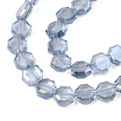 Electroplate Transparent Glass Beads Strands EGLA-N002-27-F01-1