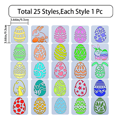 Easter PET Plastic Hollow Out Drawing Painting Stencils Templates DIY-WH0349-107-1