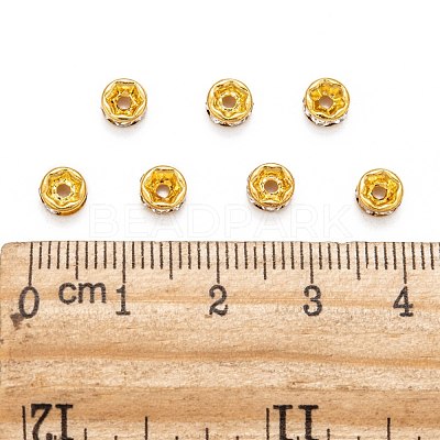 Brass Rhinestone Spacer Beads RB-A014-Z5mm-01G-1